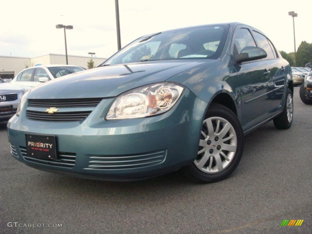 2009 Cobalt LT Sedan - Silver Moss Metallic / Gray photo #1