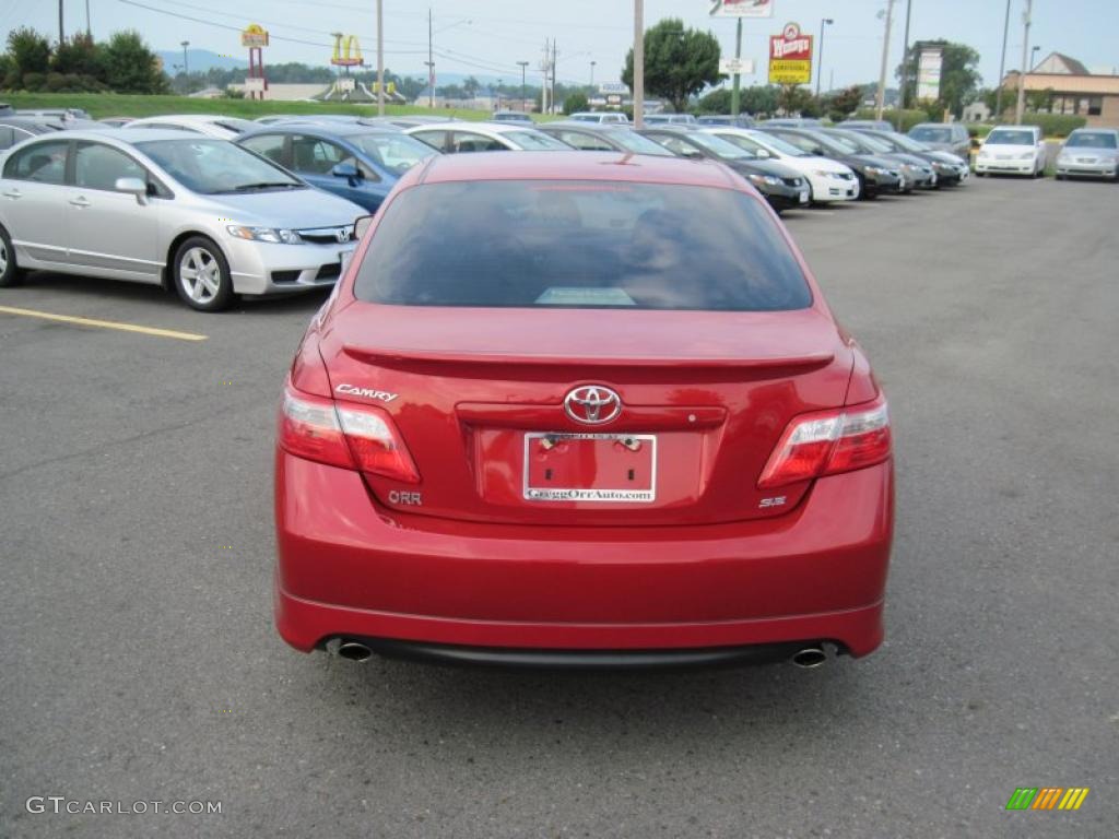 2008 Camry SE V6 - Barcelona Red Metallic / Ash photo #4