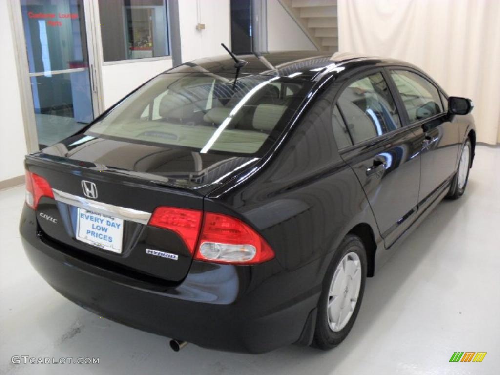 2010 Civic Hybrid Sedan - Crystal Black Pearl / Beige photo #4