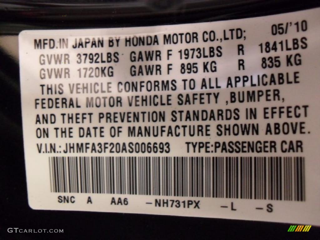 2010 Civic Hybrid Sedan - Crystal Black Pearl / Beige photo #8