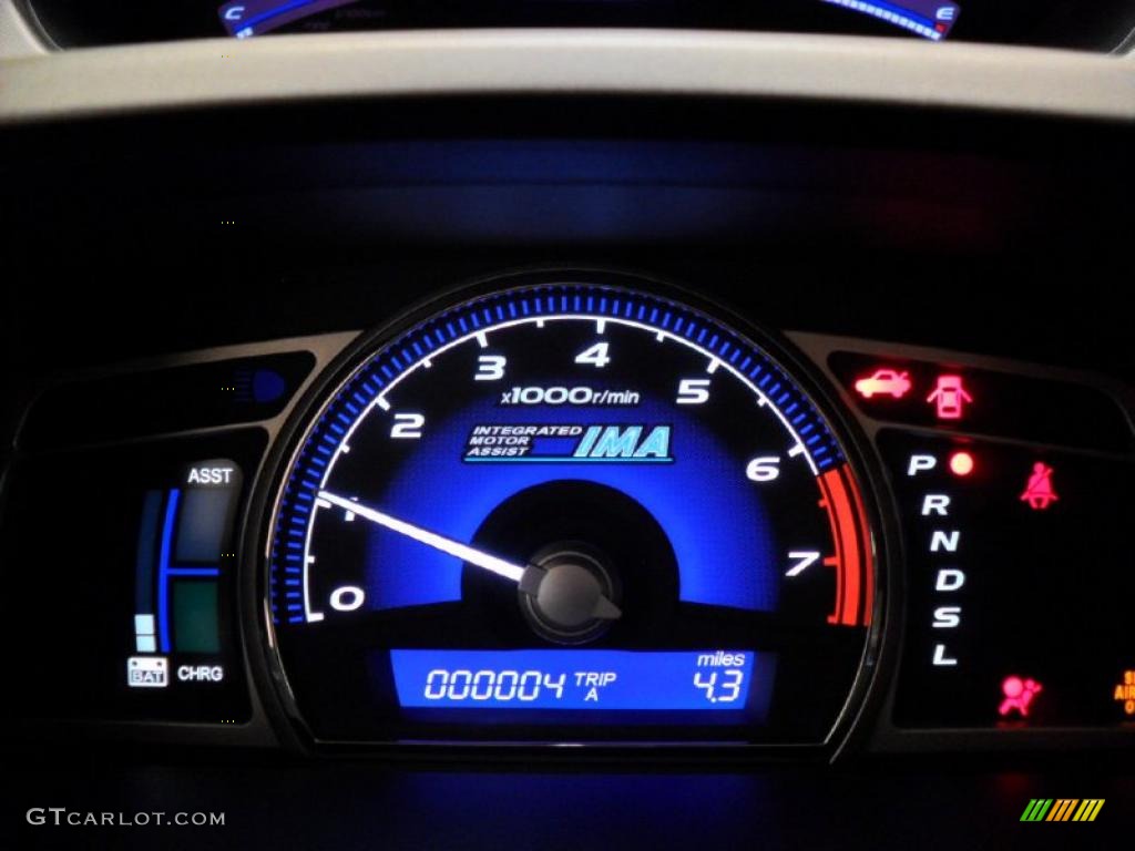 2010 Civic Hybrid Sedan - Crystal Black Pearl / Beige photo #12