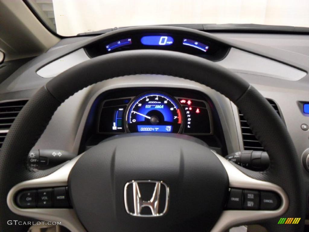 2010 Civic Hybrid Sedan - Crystal Black Pearl / Beige photo #13