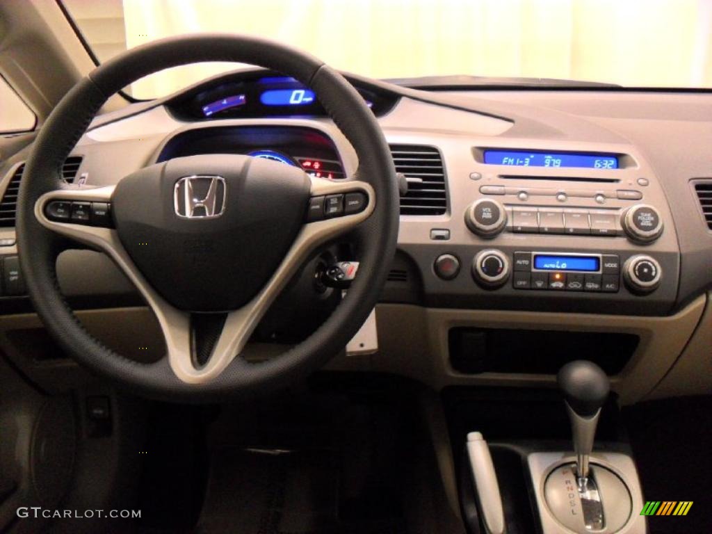 2010 Civic Hybrid Sedan - Crystal Black Pearl / Beige photo #18