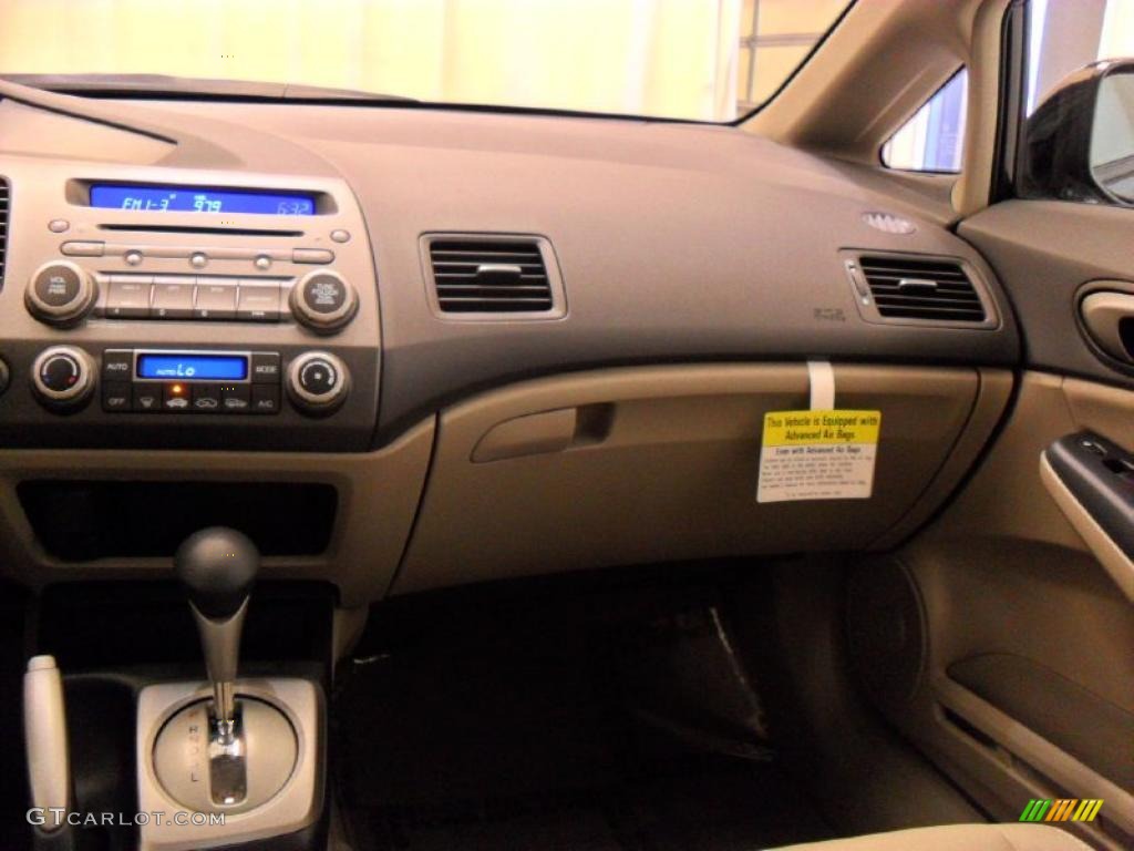 2010 Civic Hybrid Sedan - Crystal Black Pearl / Beige photo #19