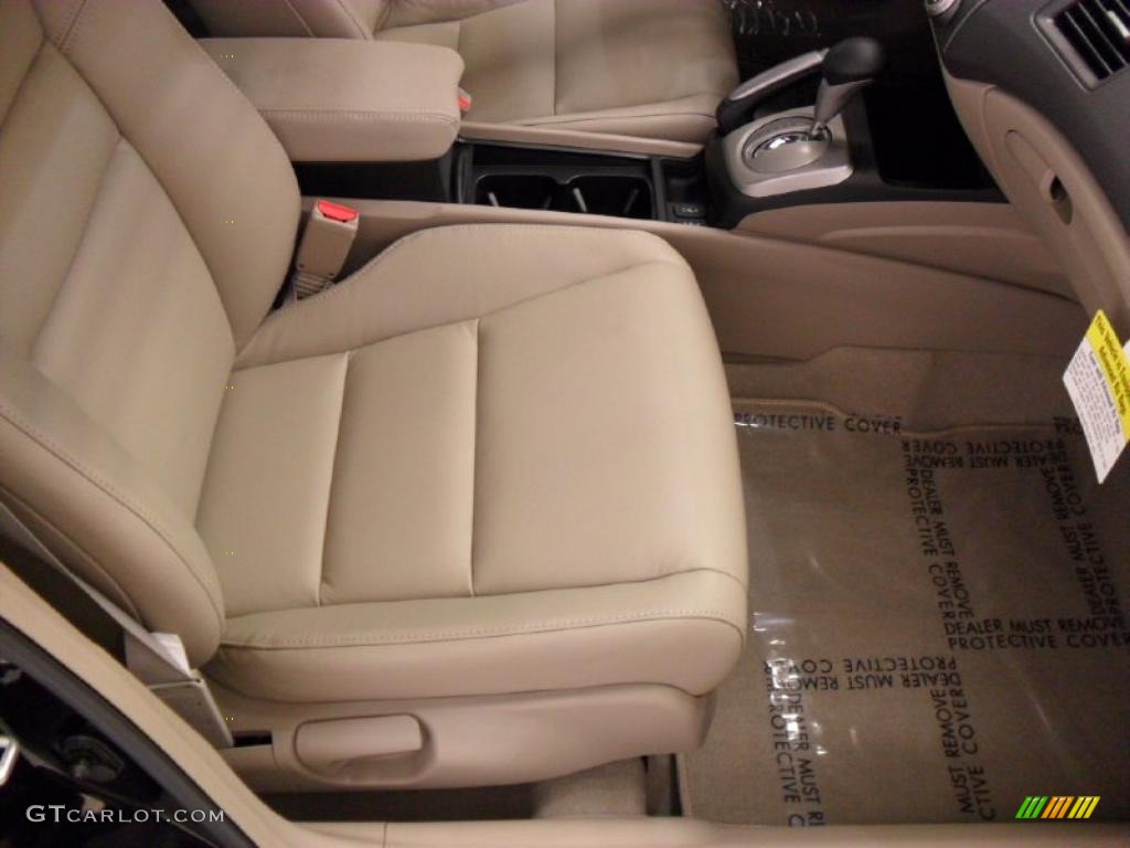 2010 Civic Hybrid Sedan - Crystal Black Pearl / Beige photo #22