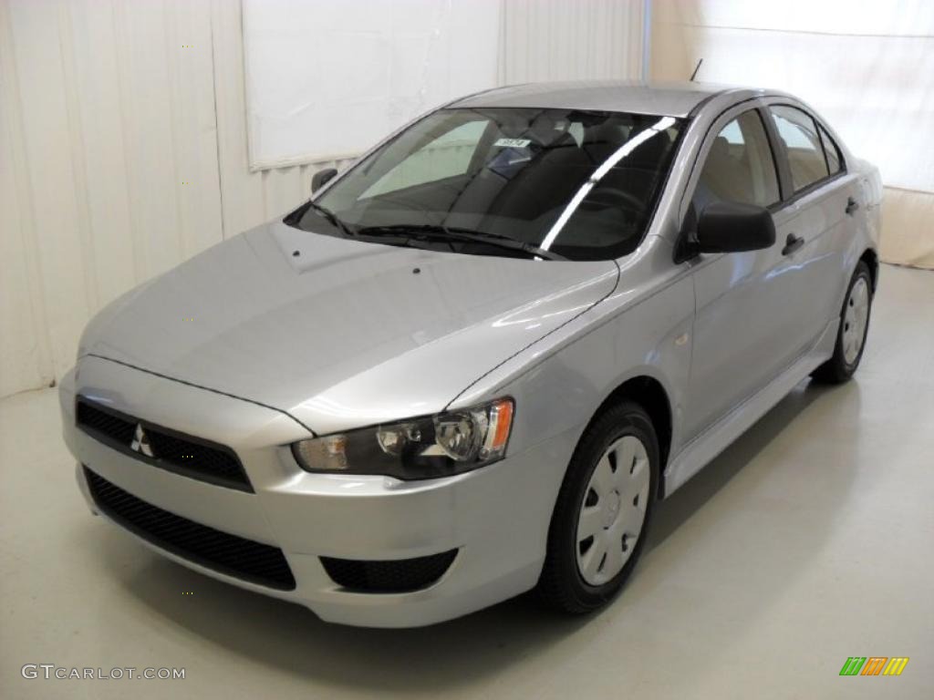2010 Lancer DE - Apex Silver Metallic / Black photo #1