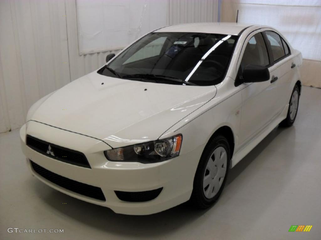 2010 Lancer DE - Wicked White Metallic / Black photo #1
