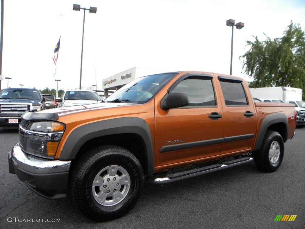 2005 Colorado Z71 Crew Cab 4x4 - Sunburst Orange Metallic / Medium Dark Pewter photo #6