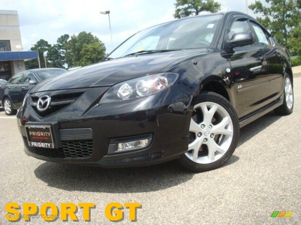 2008 MAZDA3 s Grand Touring Sedan - Black Mica / Black photo #1