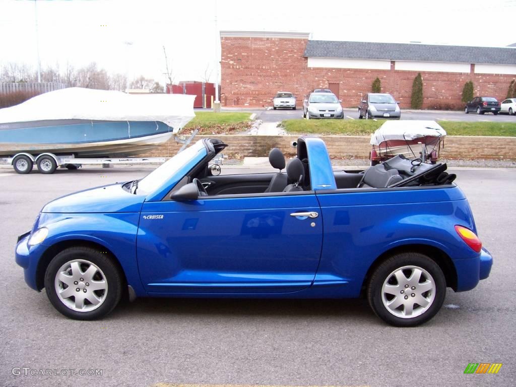 2005 PT Cruiser Touring Convertible - Electric Blue Pearl / Dark Slate Gray photo #6