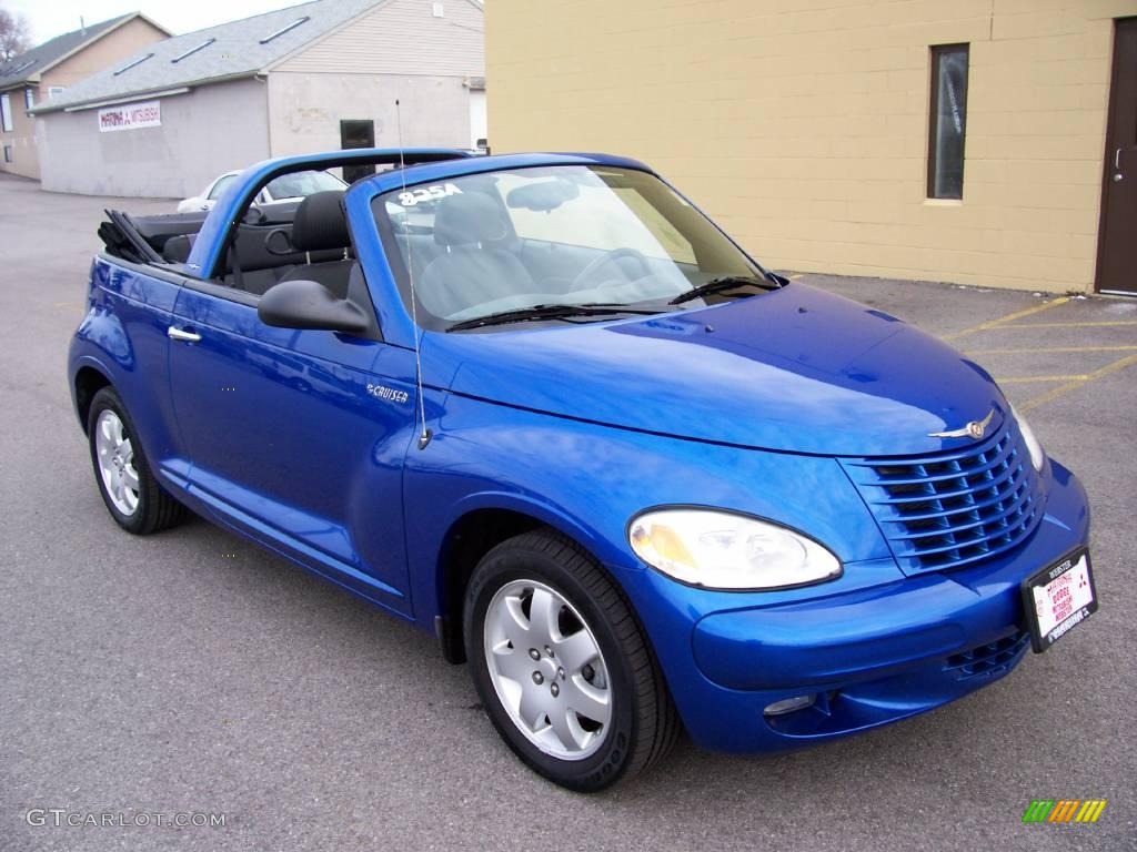 2005 PT Cruiser Touring Convertible - Electric Blue Pearl / Dark Slate Gray photo #7