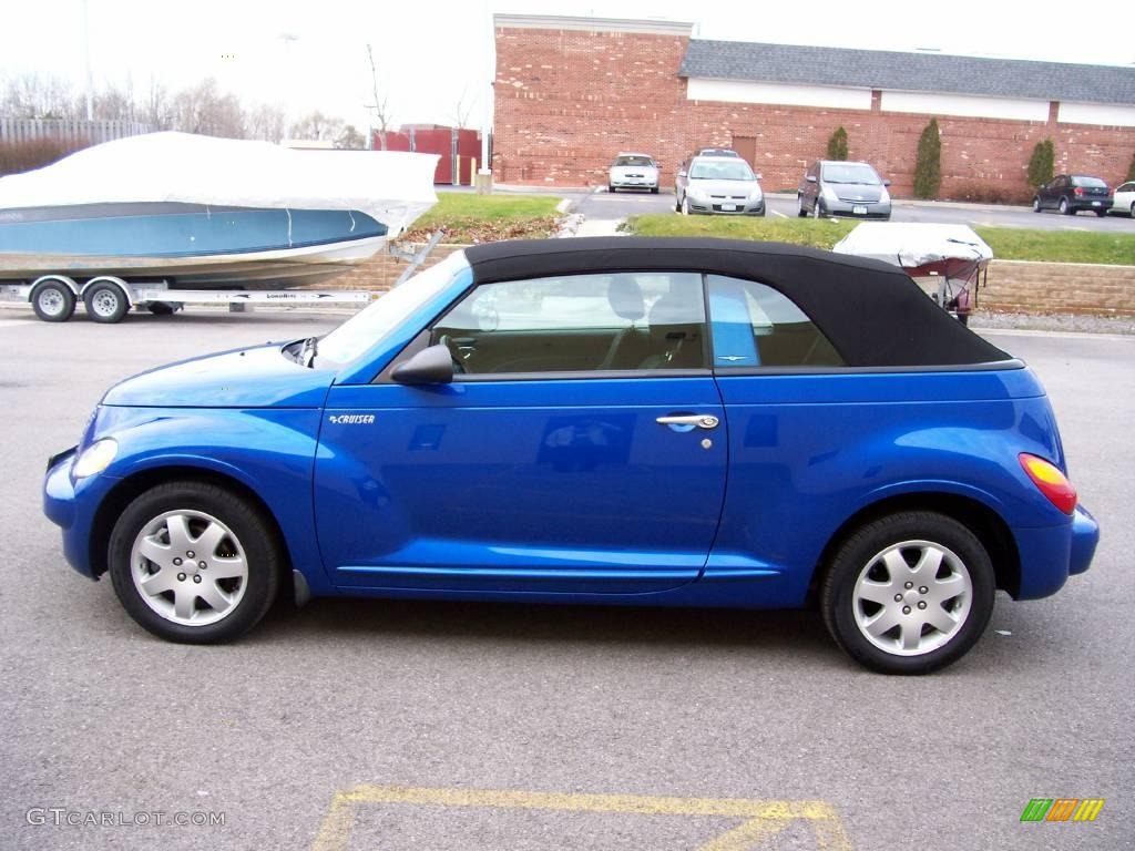 2005 PT Cruiser Touring Convertible - Electric Blue Pearl / Dark Slate Gray photo #11