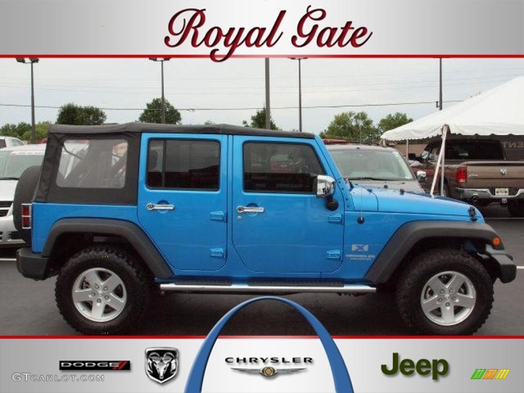 2009 Wrangler Unlimited X 4x4 - Surf Blue Pearl / Dark Slate Gray/Medium Slate Gray photo #1