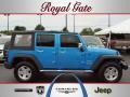 2009 Surf Blue Pearl Jeep Wrangler Unlimited X 4x4  photo #1