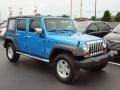 2009 Surf Blue Pearl Jeep Wrangler Unlimited X 4x4  photo #2