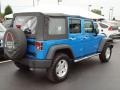 2009 Surf Blue Pearl Jeep Wrangler Unlimited X 4x4  photo #3