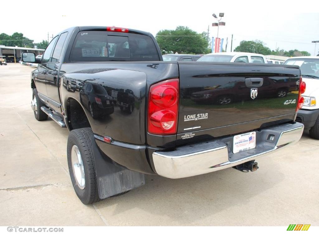 2007 Ram 3500 Lone Star Quad Cab 4x4 Dually - Brilliant Black Crystal Pearl / Medium Slate Gray photo #4