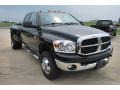 2007 Brilliant Black Crystal Pearl Dodge Ram 3500 Lone Star Quad Cab 4x4 Dually  photo #12