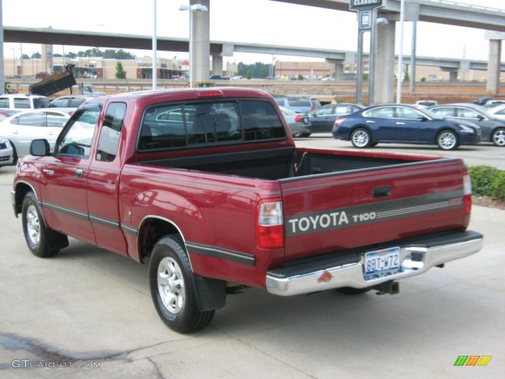 Sunfire Red Pearl Metallic 1996 Toyota T100 Truck SR5 Extended Cab Exterior Photo #34953813