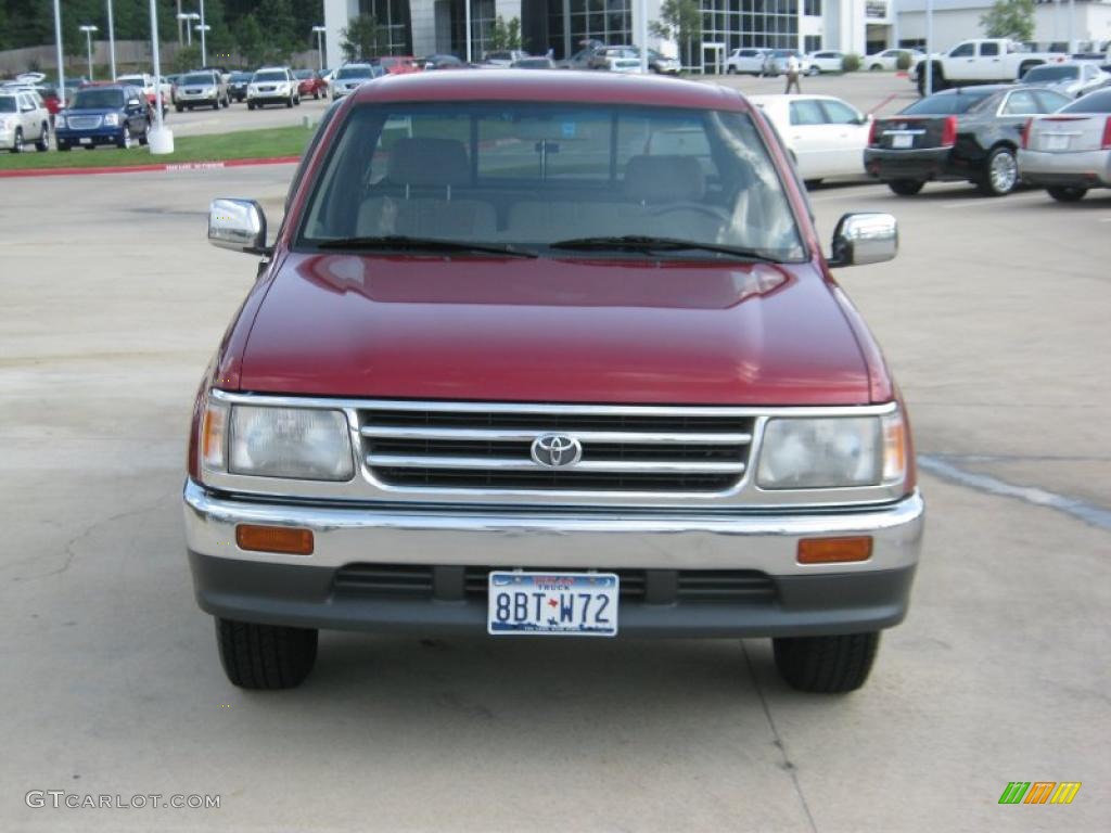Sunfire Red Pearl Metallic 1996 Toyota T100 Truck SR5 Extended Cab Exterior Photo #34953919