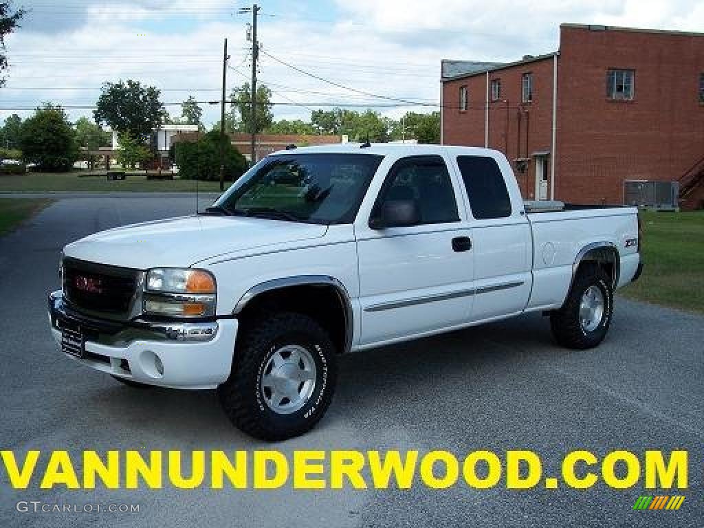 2004 Sierra 1500 Extended Cab 4x4 - Summit White / Pewter photo #1