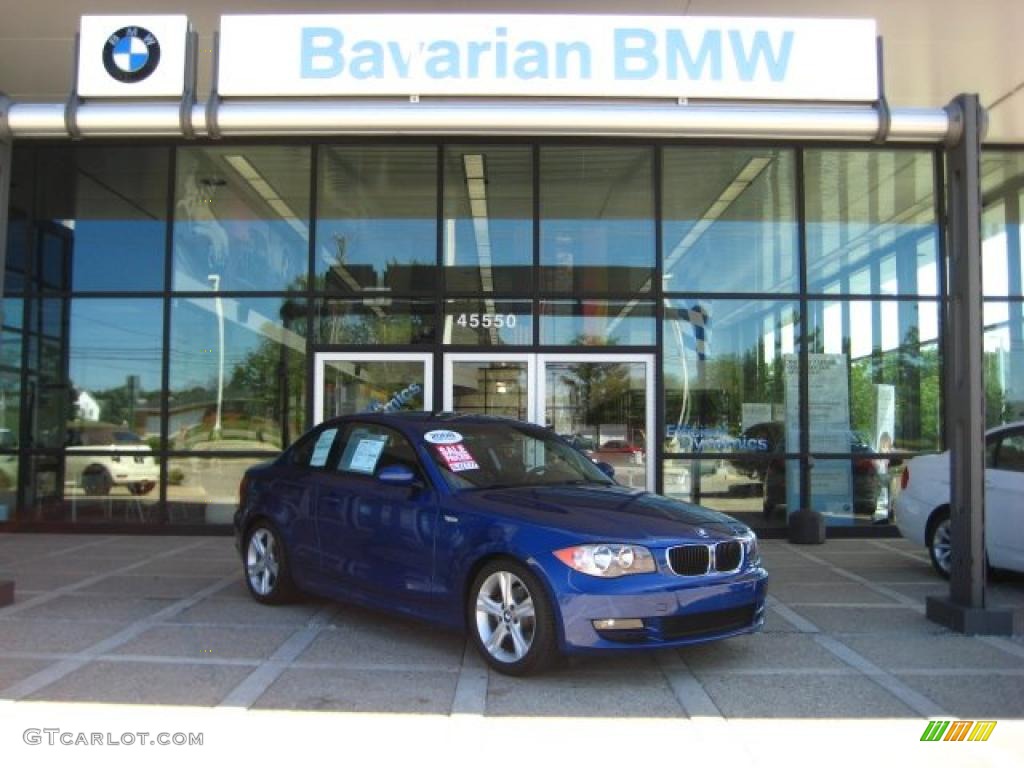 2008 1 Series 128i Coupe - Montego Blue Metallic / Black photo #2
