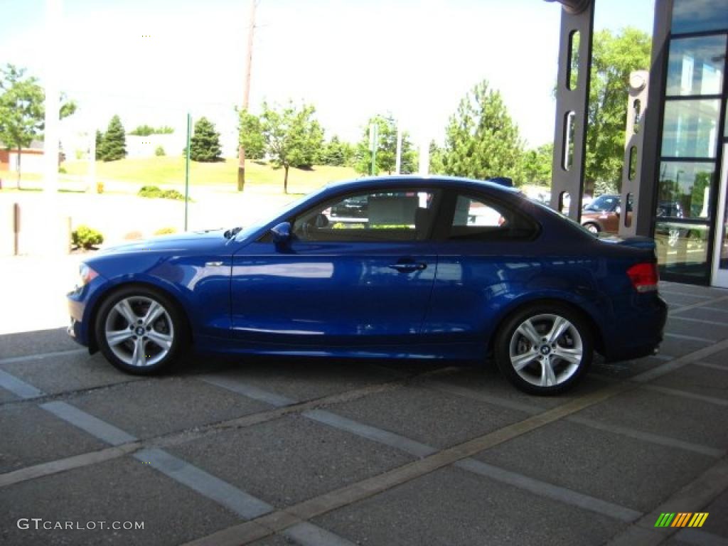 2008 1 Series 128i Coupe - Montego Blue Metallic / Black photo #5
