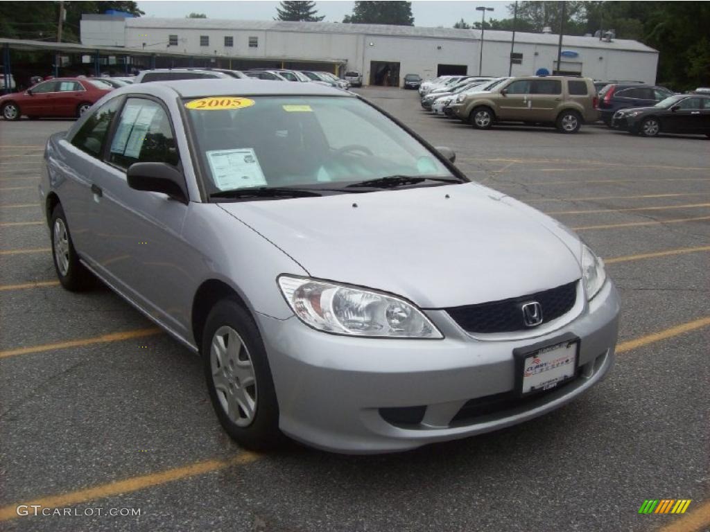 2005 Civic Value Package Coupe - Satin Silver Metallic / Gray photo #1
