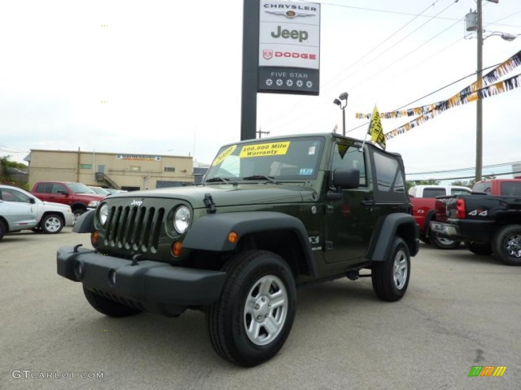 2009 Wrangler X 4x4 - Jeep Green Metallic / Dark Slate Gray/Medium Slate Gray photo #1