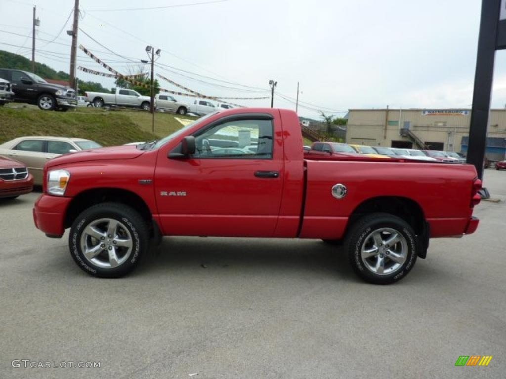 2008 Ram 1500 Sport Regular Cab 4x4 - Flame Red / Medium Slate Gray photo #2