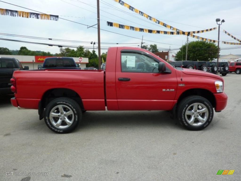 2008 Ram 1500 Sport Regular Cab 4x4 - Flame Red / Medium Slate Gray photo #7