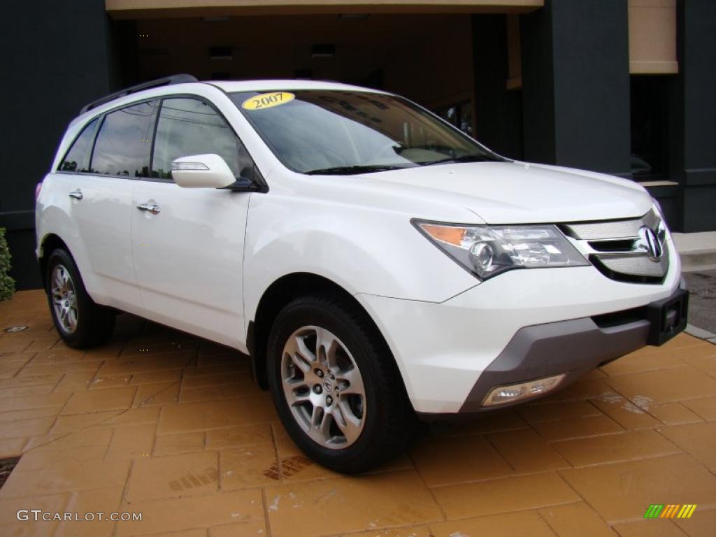 2007 MDX  - Aspen White Pearl / Taupe photo #2