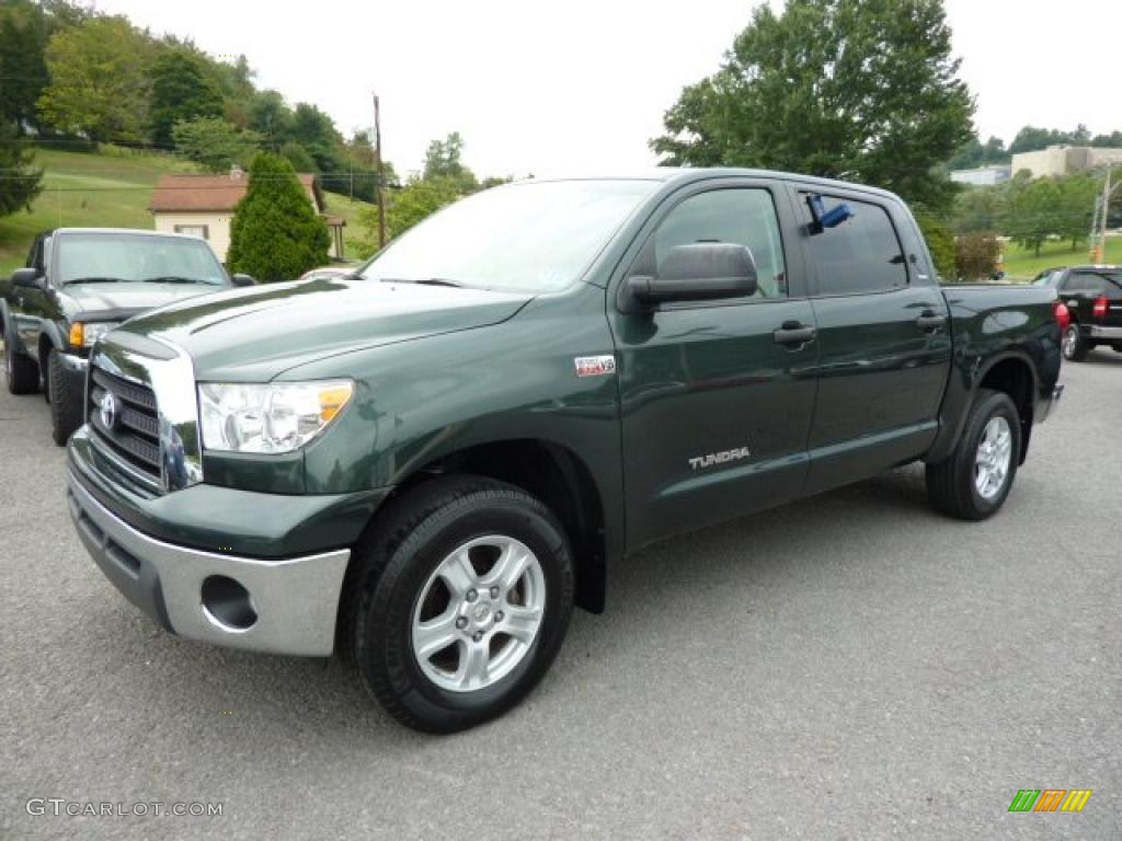 2008 Tundra SR5 CrewMax 4x4 - Timberland Green Mica / Beige photo #3