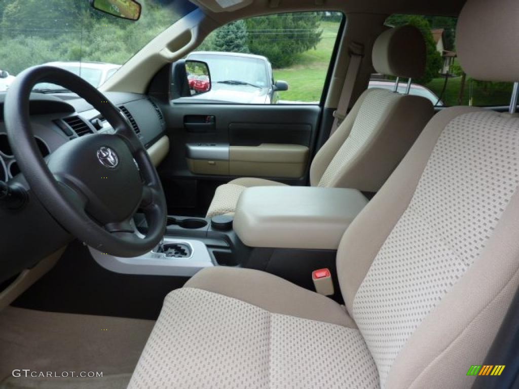 2008 Tundra SR5 CrewMax 4x4 - Timberland Green Mica / Beige photo #8