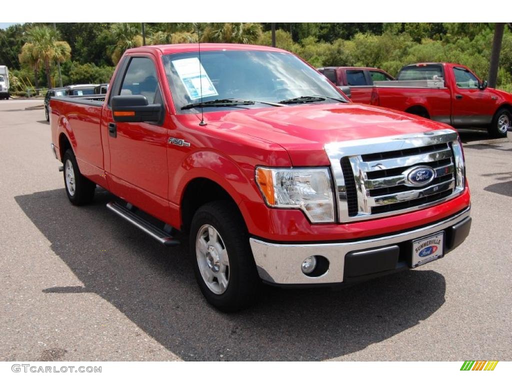 2010 F150 XLT Regular Cab - Vermillion Red / Medium Stone photo #1