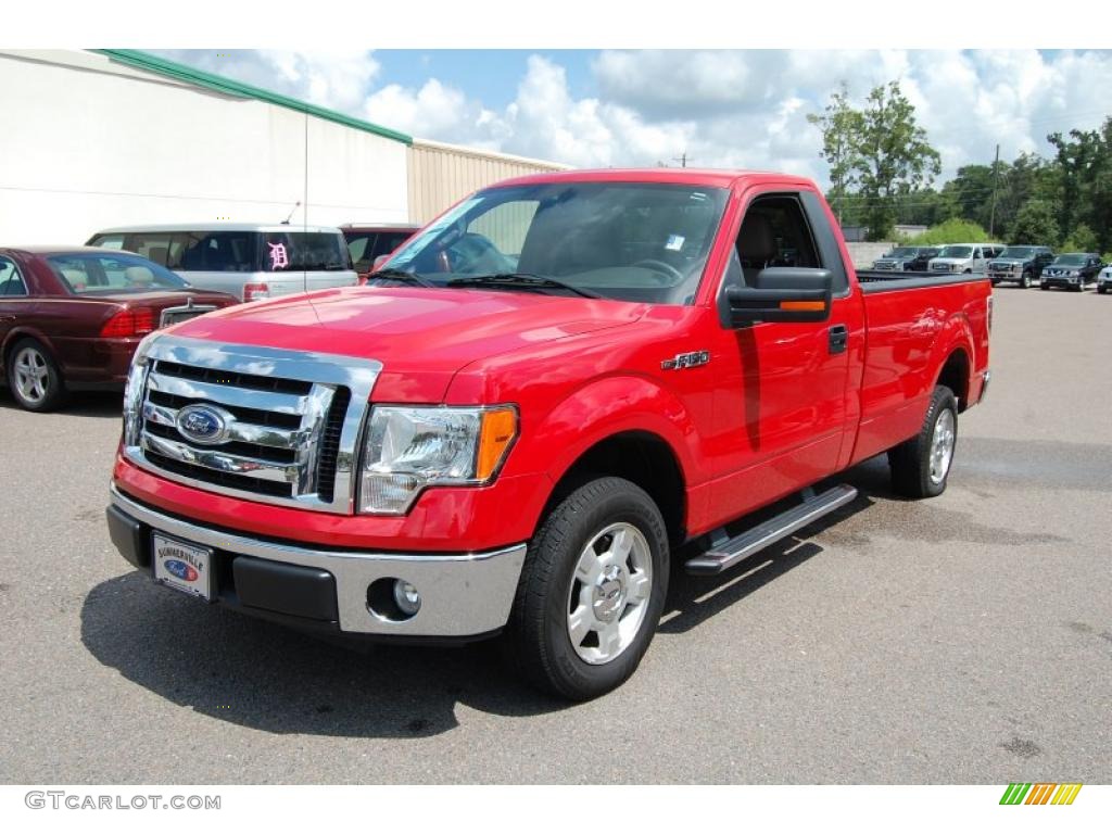 2010 F150 XLT Regular Cab - Vermillion Red / Medium Stone photo #11