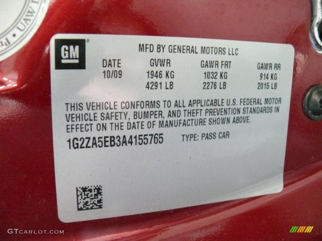 2010 G6 Sedan - Performance Red Metallic / Ebony photo #15