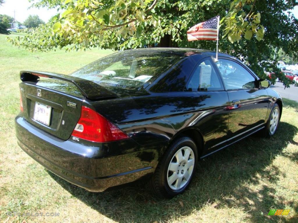 2001 Civic EX Coupe - Nighthawk Black Pearl / Black photo #7