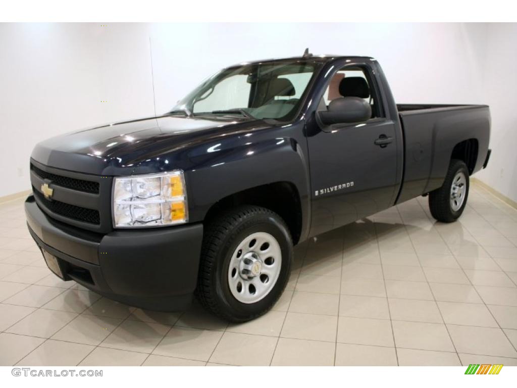 2007 Silverado 1500 Work Truck Regular Cab - Dark Blue Metallic / Dark Charcoal photo #3