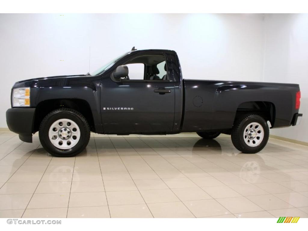 2007 Silverado 1500 Work Truck Regular Cab - Dark Blue Metallic / Dark Charcoal photo #4