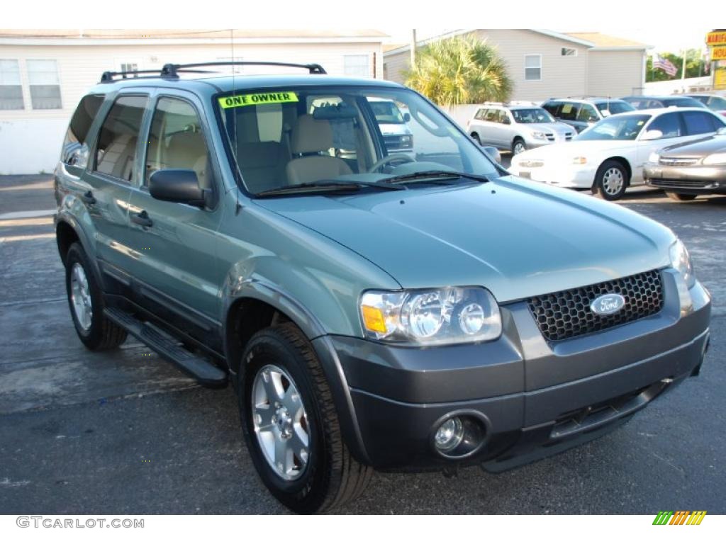 2006 Escape XLT V6 - Titanium Green Metallic / Medium/Dark Pebble photo #5