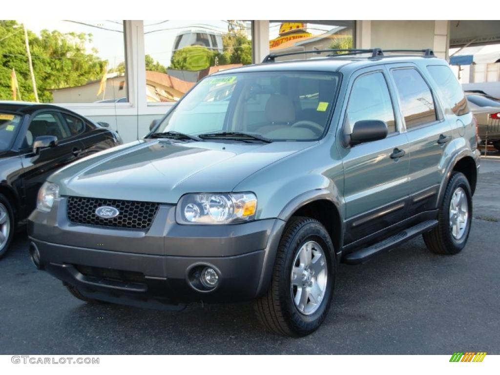 2006 Escape XLT V6 - Titanium Green Metallic / Medium/Dark Pebble photo #6