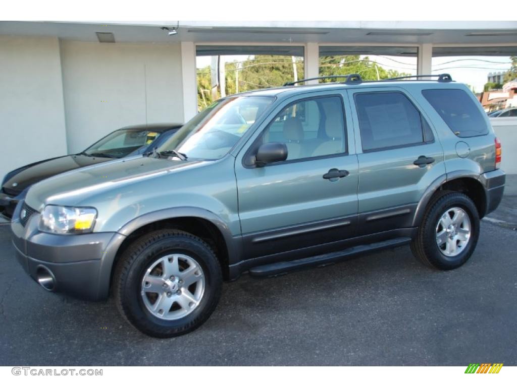 2006 Escape XLT V6 - Titanium Green Metallic / Medium/Dark Pebble photo #7