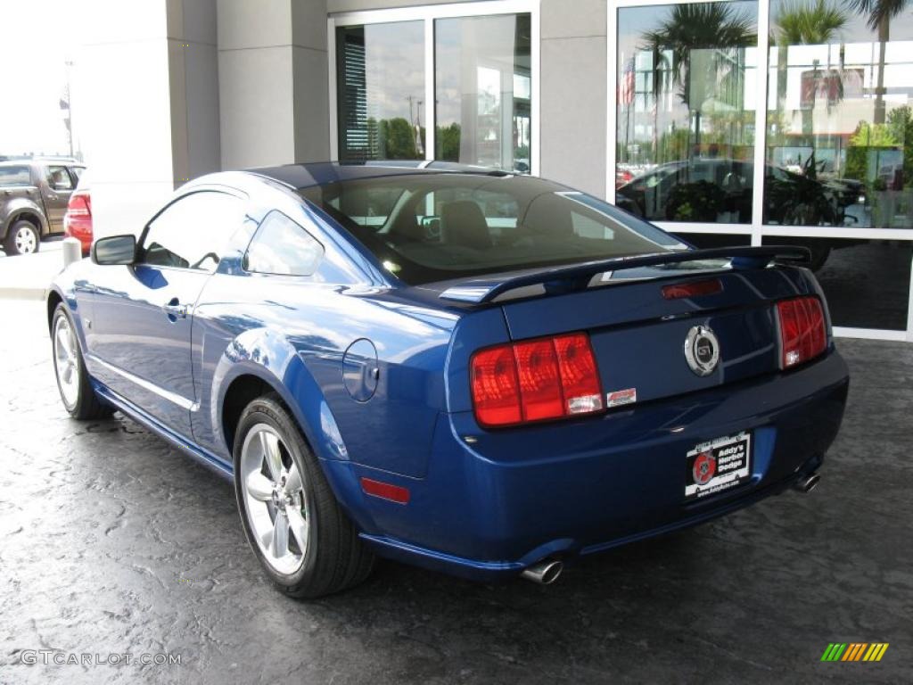 2008 Mustang GT Premium Coupe - Vista Blue Metallic / Dark Charcoal photo #3