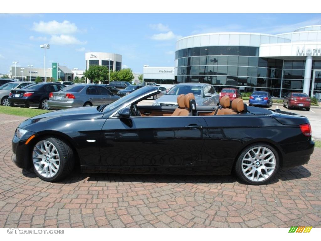 2008 3 Series 328i Convertible - Jet Black / Saddle Brown/Black photo #2