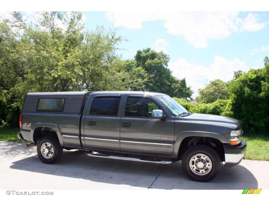 2001 Silverado 2500HD LS Crew Cab 4x4 - Medium Charcoal Gray Metallic / Graphite photo #14