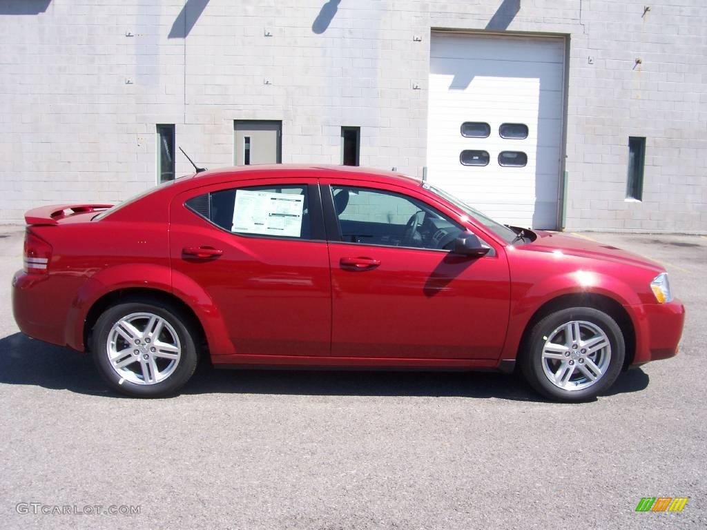 2009 Avenger SXT - Inferno Red Crystal Pearl / Dark Slate Gray photo #1