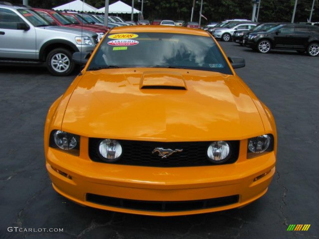 2008 Mustang GT Premium Coupe - Grabber Orange / Dark Charcoal photo #3