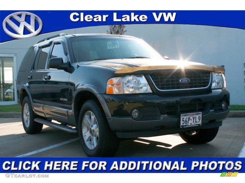 2002 Explorer XLT - Black Clearcoat / Graphite photo #1