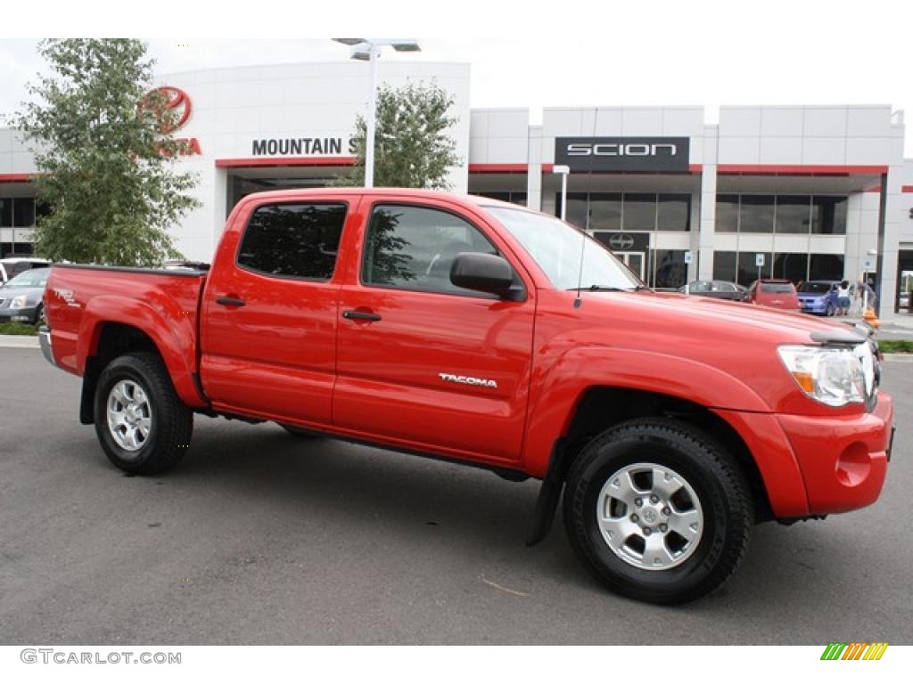 2007 Tacoma V6 TRD Double Cab 4x4 - Radiant Red / Graphite Gray photo #1